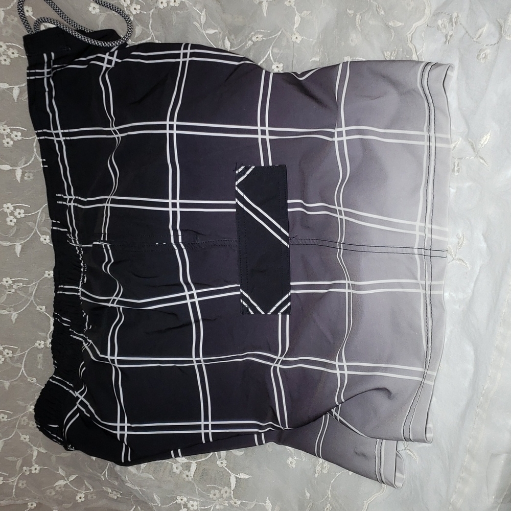 Swim trunks,mens,black white, size 2XL